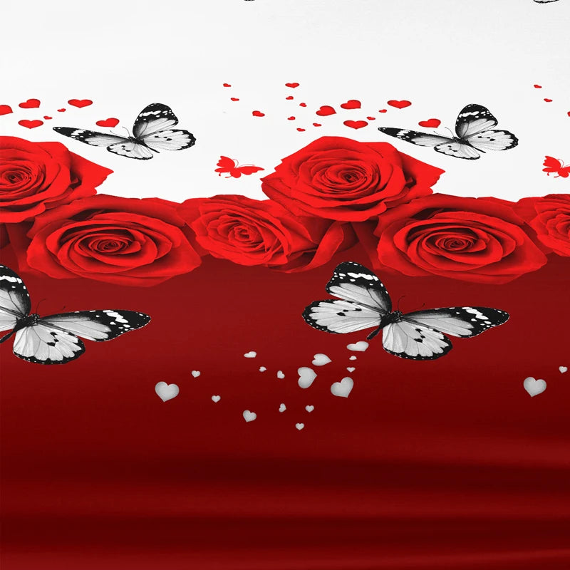 Floral and Butterfly Pattern Bedsheet, Soft Frosted Fabric, Standard Size Bedspread for Elegant Bedroom Decor