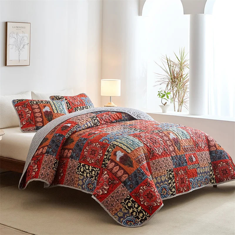 Lightweight Queen Bed Coverlet Set with Cloud Pattern - Soft All-Season Coverlet and Pillow Shams for Cozy Comfort