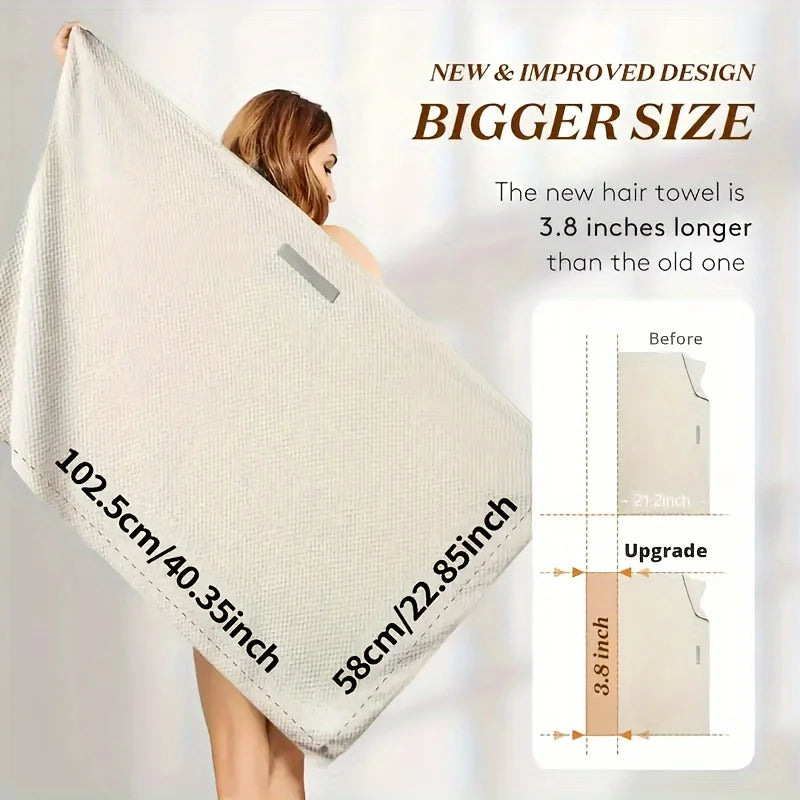 Microfiber Hair Towel Wrap - Soft, Quick-Drying with Elastic Strap for Easy Use