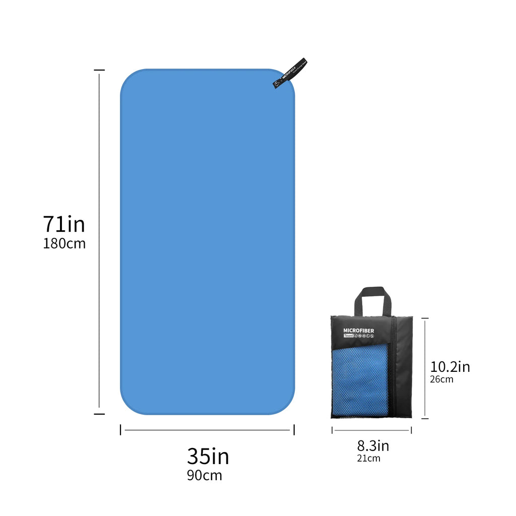 Quick Drying Microfiber Travel Towel with Mesh Bag for Outdoor Activities