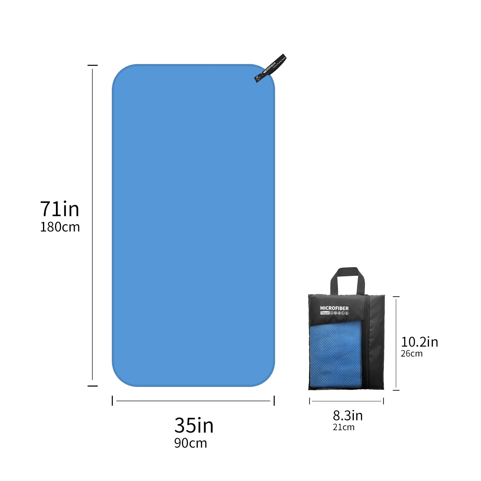 Quick Drying Microfiber Travel Towel with Mesh Bag for Outdoor Activities