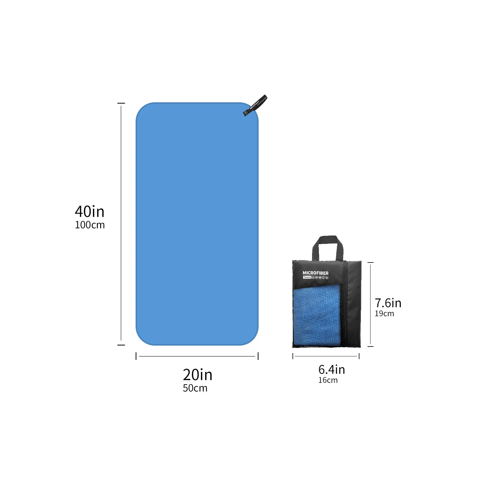 Quick Drying Microfiber Travel Towel with Mesh Bag for Outdoor Activities