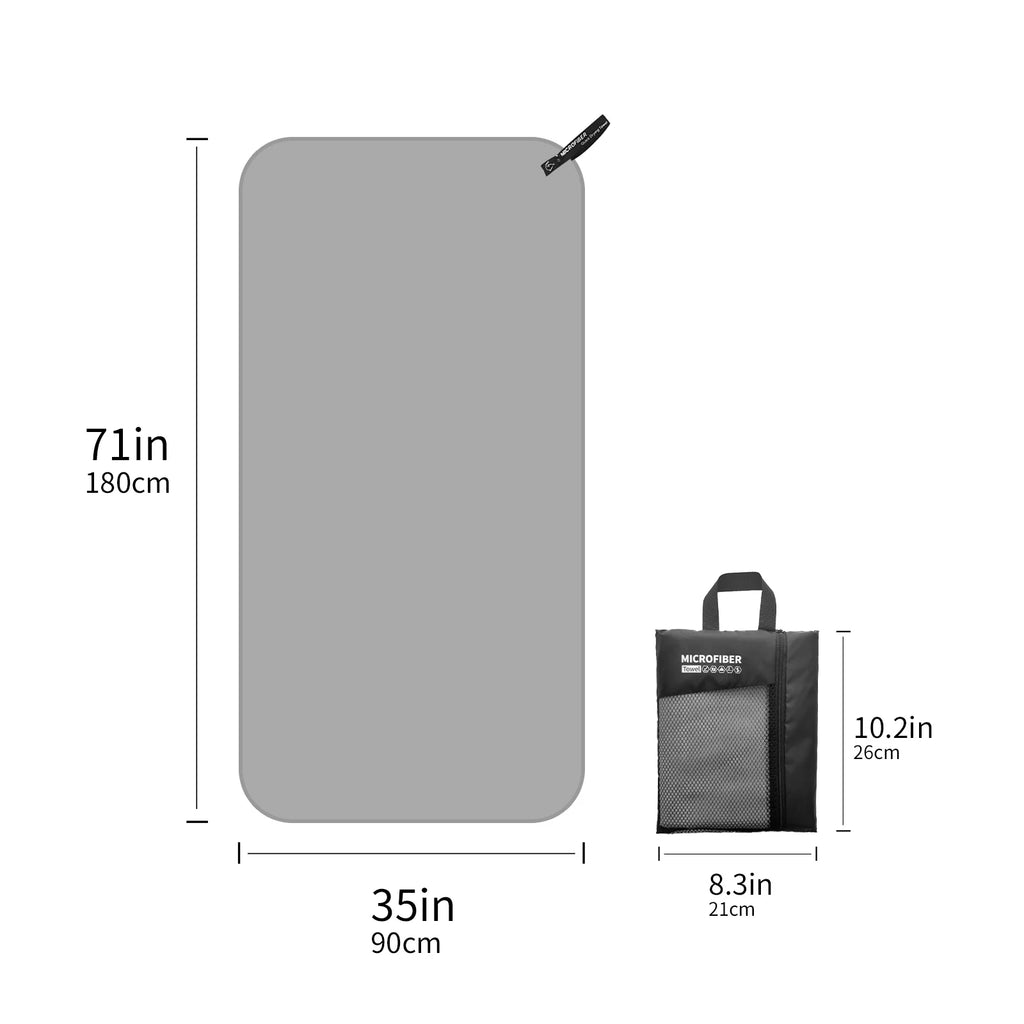 Quick Drying Microfiber Travel Towel with Mesh Bag for Outdoor Activities