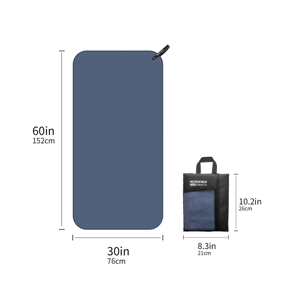 Quick Drying Microfiber Travel Towel with Mesh Bag for Outdoor Activities