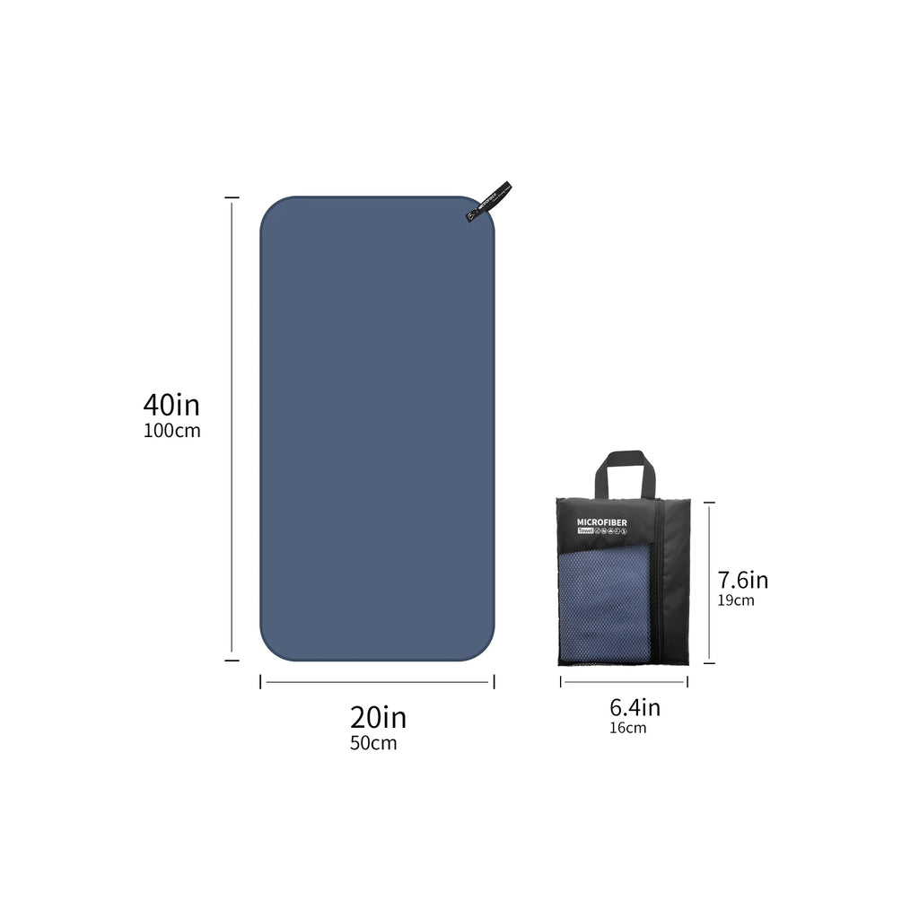 Quick Drying Microfiber Travel Towel with Mesh Bag for Outdoor Activities