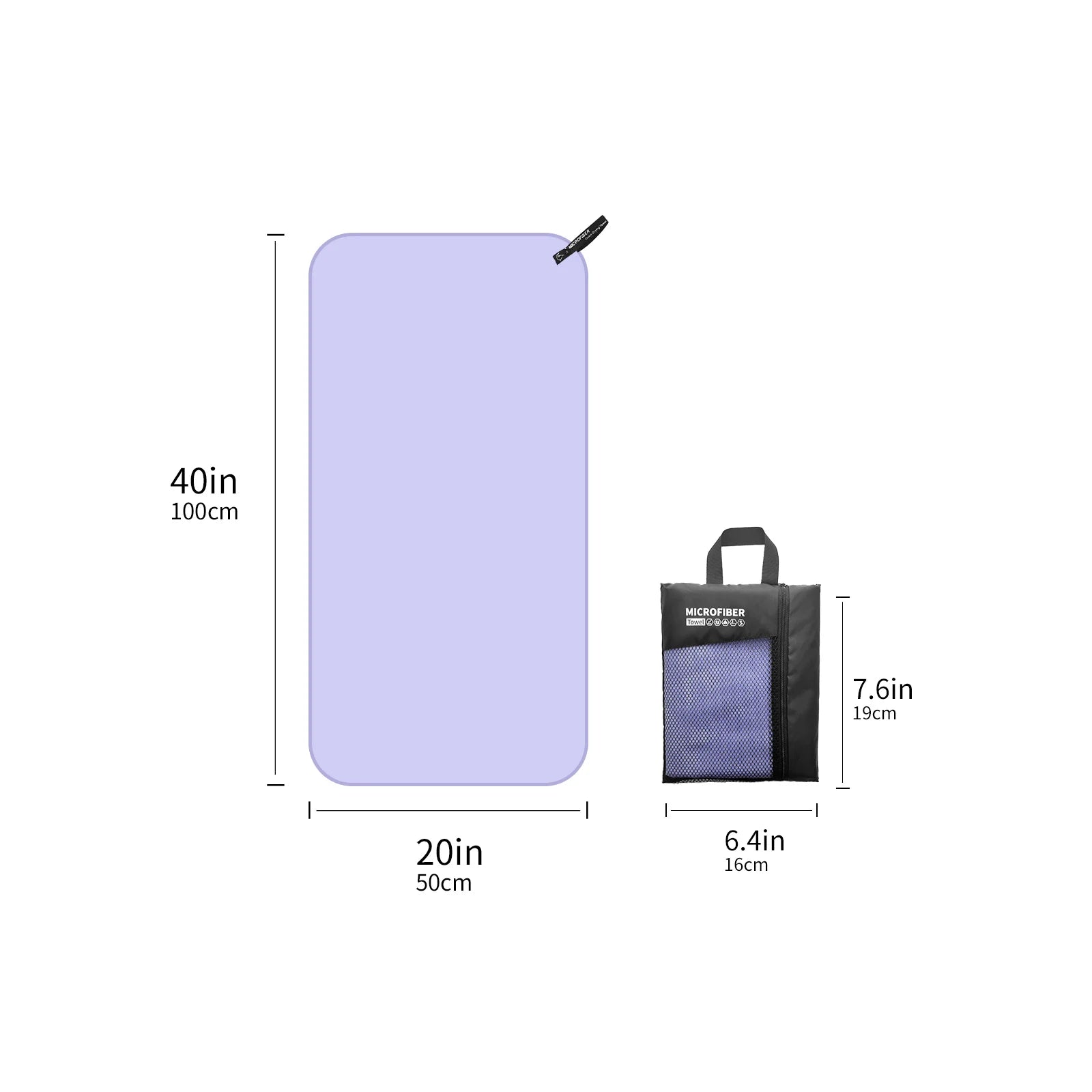 Quick Drying Microfiber Travel Towel with Mesh Bag for Outdoor Activities