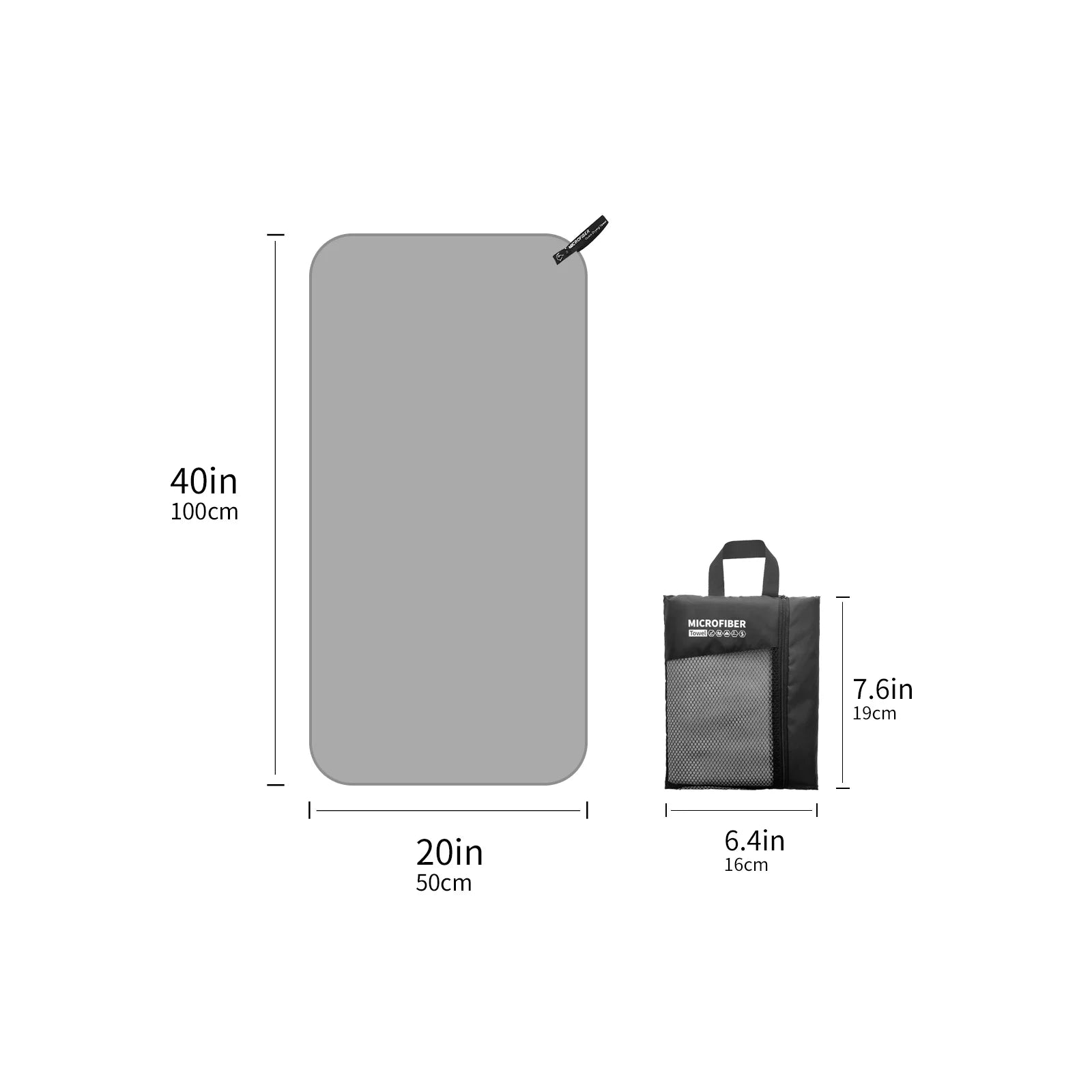 Quick Drying Microfiber Travel Towel with Mesh Bag for Outdoor Activities