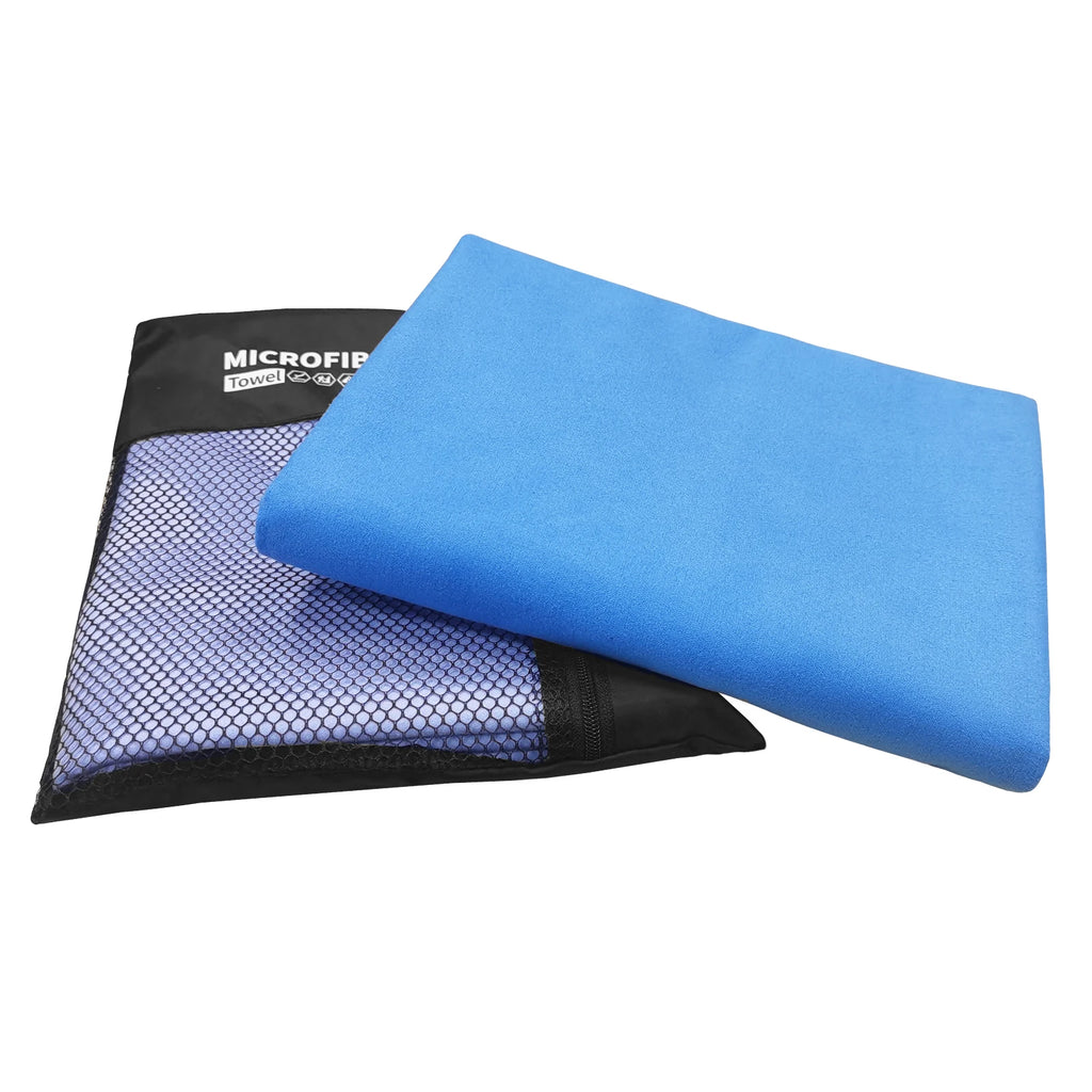 Quick Drying Microfiber Travel Towel with Mesh Bag for Outdoor Activities