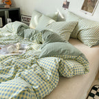 Skin-Friendly Plaid Duvet Cover – Double-Sided Design, Multiple Sizes for King and Queen Bedding