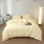 Washed Cotton Quilt Set, Breathable Skin-Friendly Bedding, Solid Color, Available in 180x220 and 200x230 Sizes