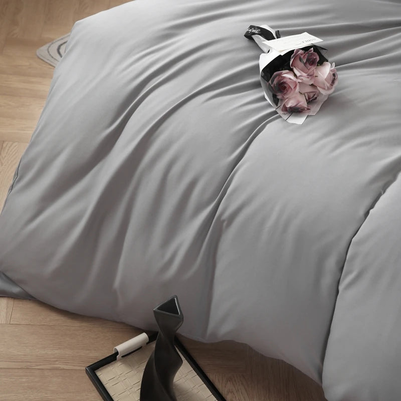 Washed Cotton Quilt Set, Breathable Skin-Friendly Bedding, Solid Color, Available in 180x220 and 200x230 Sizes