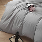 Washed Cotton Quilt Set, Breathable Skin-Friendly Bedding, Solid Color, Available in 180x220 and 200x230 Sizes