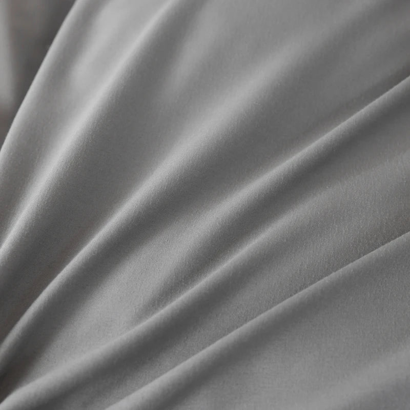 Washed Cotton Quilt Set, Breathable Skin-Friendly Bedding, Solid Color, Available in 180x220 and 200x230 Sizes