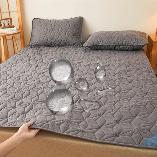 Waterproof Quilted Mattress Topper with Elastic Band – Winter Bed Cover for Single/Double Beds, Fits Mattresses up to 40cm