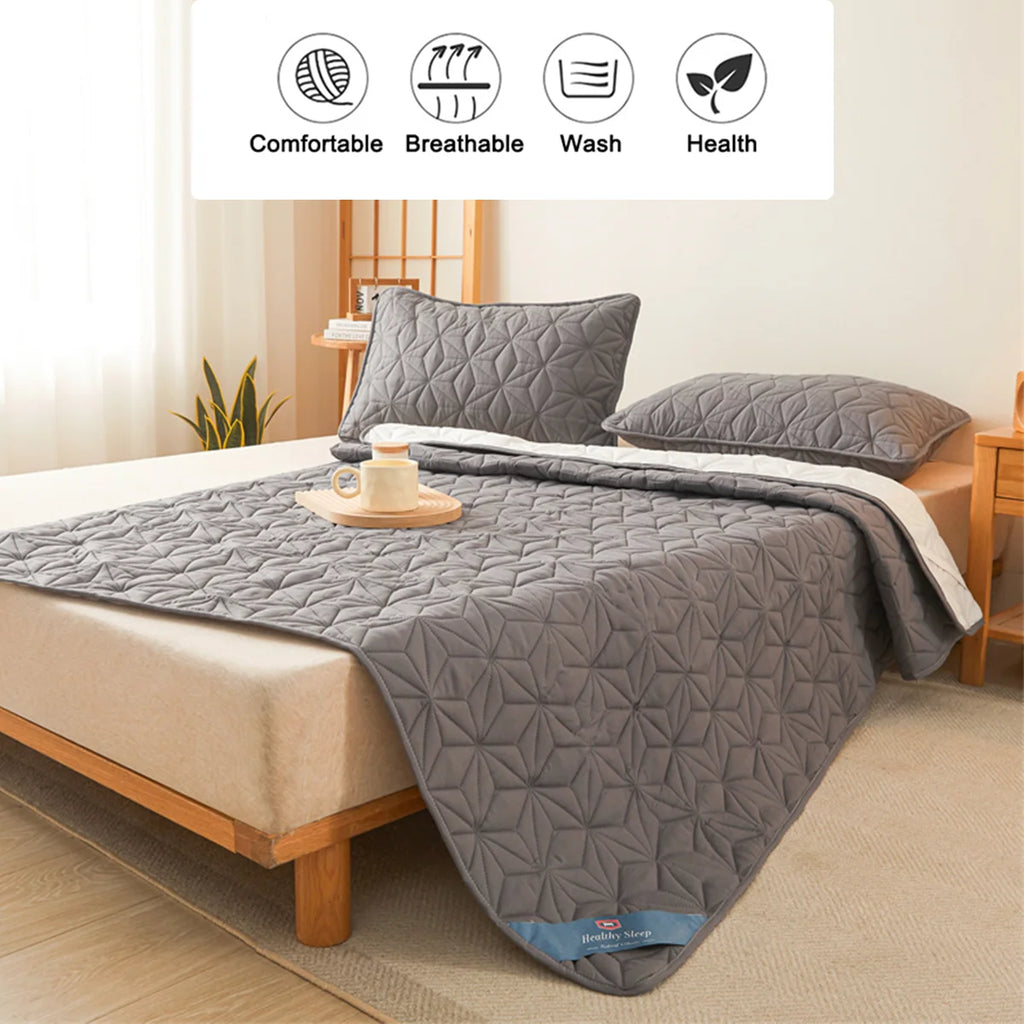 Waterproof Quilted Mattress Topper with Elastic Band – Winter Bed Cover for Single/Double Beds, Fits Mattresses up to 40cm