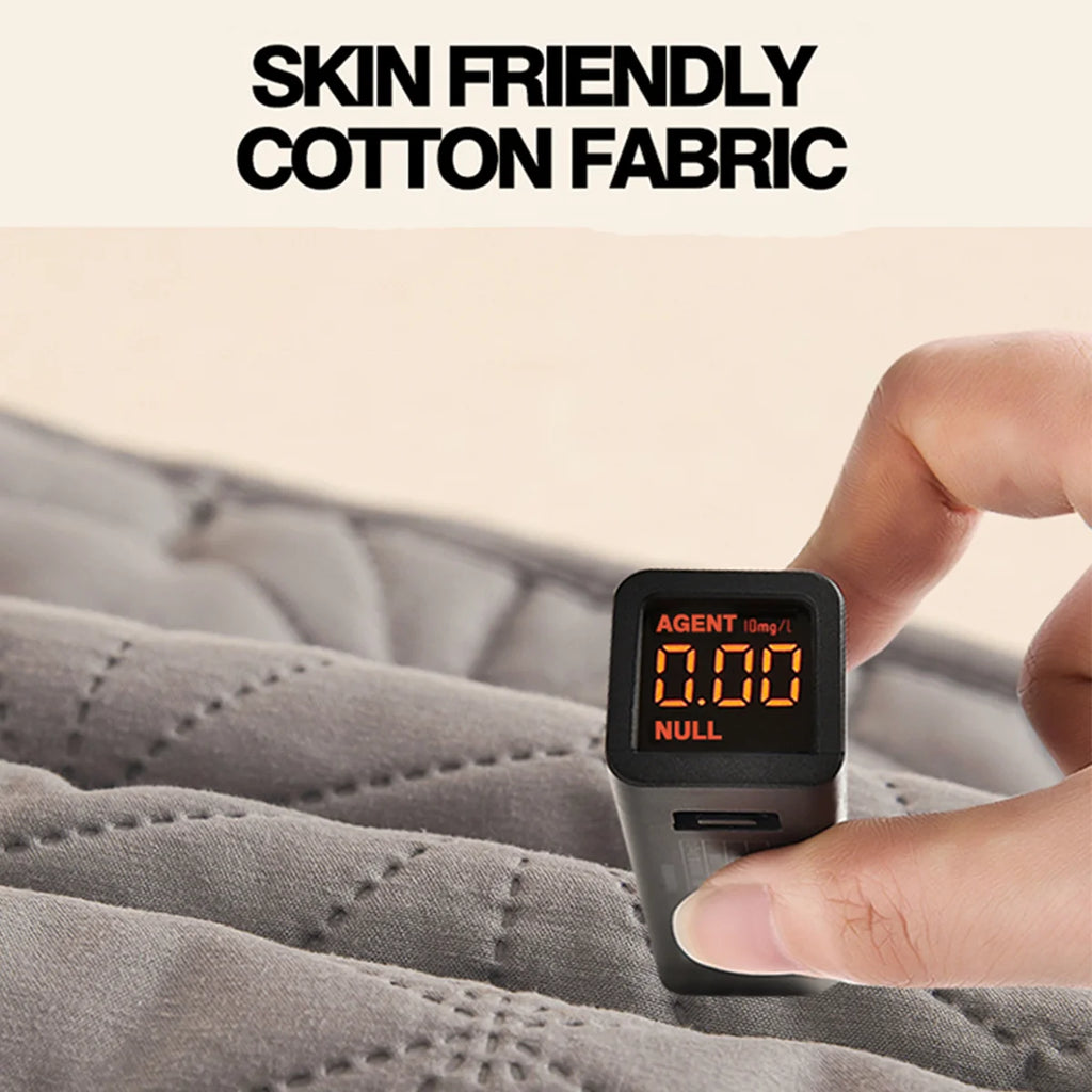 Waterproof Quilted Mattress Topper with Elastic Band – Winter Bed Cover for Single/Double Beds, Fits Mattresses up to 40cm